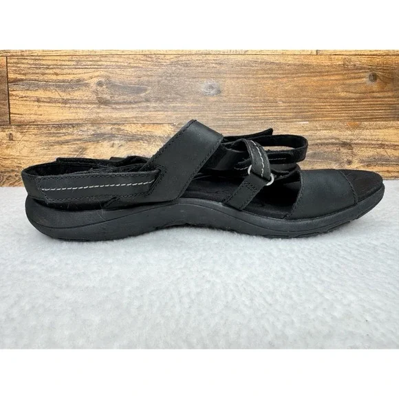 Ladies Merrell Swivel Leather Sandals Women's Sz US 11 Black Leather Hiking Shoe - Picture 5 of 10